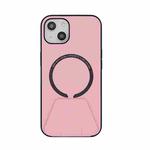 Holder PU+TPU Magsafe Case For iPhone 12 Pro Max(Pink)