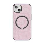 Card Holder PU+TPU Magsafe Case For iPhone 13(Pink)