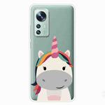 For Xiaomi 12 Pro Painted Shockproof TPU Protective Phone Case(Fat Unicorn)