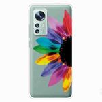 For Xiaomi 12 Pro Painted Transparent Shockproof TPU Protective Phone Case(Sun Flower)