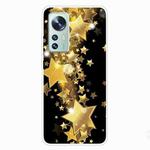 For Xiaomi 12 Pro Painted Transparent Shockproof TPU Protective Phone Case(Gold Star)