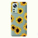 For Xiaomi 12 Pro Painted Transparent Shockproof TPU Protective Phone Case(Yellow Chrysanthemum)
