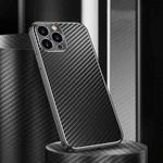 Metal Frame Carbon Fiber Phone Case For iPhone 11 Pro(Black)
