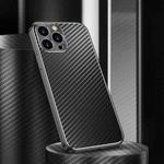 Metal Frame Carbon Fiber Phone Case For iPhone 11 Pro Max(Black)
