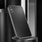 Metal Frame Carbon Fiber Phone Case For iPhone XS Max(Black)