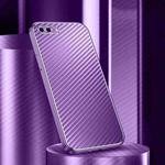 Metal Frame Carbon Fiber Phone Case For iPhone 8 Plus / 7Plus(Purple)