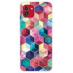 For Samsung Galaxy A03 International Version Shockproof Painted Transparent TPU Protective Phone Case(Plant Six Sides)