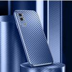 For vivo Y53s Metal Frame Carbon Fiber Phone Case(Blue)