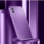 For vivo Y53s Metal Frame Carbon Fiber Phone Case(Purple)