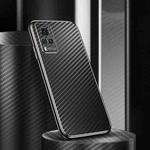 For vivo X60 Metal Frame Carbon Fiber Phone Case(Black)