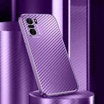 For Xiaomi Redmi K40 / K40 Pro Metal Frame Carbon Fiber Phone Case(Purple)