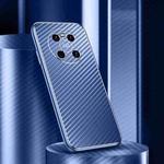 For Huawei Mate 40 Metal Frame Carbon Fiber Phone Case(Blue)