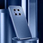 For Huawei Mate 40 Pro Metal Frame Carbon Fiber Phone Case(Blue)