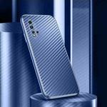 For Huawei nova 5 Metal Frame Carbon Fiber Phone Case(Blue)