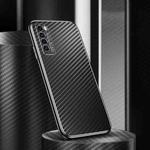For Huawei nova 7 5G Metal Frame Carbon Fiber Phone Case(Black)