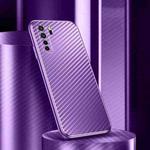 For Huawei nova 7 SE Metal Frame Carbon Fiber Phone Case(Purple)