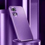 For Honor 50 / nova 9 Metal Frame Carbon Fiber Phone Case(Purple)
