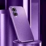 For Honor 50 SE Metal Frame Carbon Fiber Phone Case(Purple)