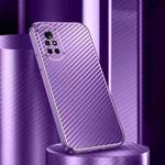For Huawei nova 8 Metal Frame Carbon Fiber Phone Case(Purple)