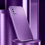 For Huawei nova 5 Pro Metal Frame Carbon Fiber Phone Case(Purple)