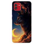 For Samsung Galaxy A03 International Version Shockproof Painted Transparent TPU Protective Phone Case(Sky Wolf)
