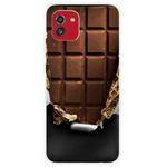 For Samsung Galaxy A03 International Version Shockproof Painted Transparent TPU Protective Phone Case(Chocolate)