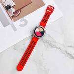 For Samsung Galaxy Watch4 40mm Double Buckles Two-color Silicone Watch Band(Red Black)