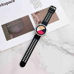 For Samsung Galaxy Watch4 40mm Double Buckles Two-color Silicone Watch Band(Black White)