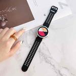 For Samsung Galaxy Watch4 44mm Double Buckles Two-color Silicone Watch Band(Black Grey)