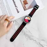 For Samsung Galaxy Watch4 44mm Double Buckles Two-color Silicone Watch Band(Black Red)