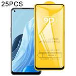 25 PCS 9D Full Glue Screen Tempered Glass Film For OPPO Reno7 / Reno7 Z 5G / Reno7 5G / Reno7 Lite / Reno8 Lite / F21 Pro 5G / Reno8 4G / F21s Pro 5G / Reno8 Z