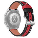 20mm Universal Color Matching Leather Watch Band(Black Red)