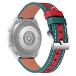20mm Universal Color Matching Leather Watch Band(Green Red)