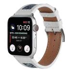 Canvas Leather Watch Band For Apple Watch Series 8&7 41mm / SE 2&6&SE&5&4 40mm / 3&2&1 38mm(6)