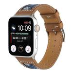 Canvas Leather Watch Band For Apple Watch Series 8&7 41mm / SE 2&6&SE&5&4 40mm / 3&2&1 38mm(8)