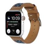 Canvas Leather Watch Band For Apple Watch Ultra 49mm / Series 8&7 45mm / SE 2&6&SE&5&4 44mm / 3&2&1 42mm(4)