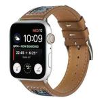 Canvas Leather Watch Band For Apple Watch Ultra 49mm / Series 8&7 45mm / SE 2&6&SE&5&4 44mm / 3&2&1 42mm(7)