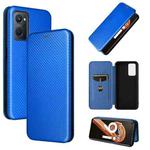 For OPPO Realme 9i / A36 Carbon Fiber Texture Horizontal Flip PU Phone Case(Blue)