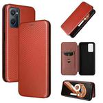 For OPPO Realme 9i / A36 Carbon Fiber Texture Horizontal Flip PU Phone Case(Brown)