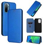 For Ulefone Note 13P Carbon Fiber Texture Horizontal Flip PU Phone Case(Blue)