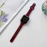 Flat Texture Leather Watch Band For Apple Watch Series 8&7 41mm / SE 2&6&SE&5&4 40mm / 3&2&1 38mm(Coffee)