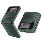 For Samsung Galaxy Z Flip3 5G Litchi Texture Hinge Holder Phone Case(Green)