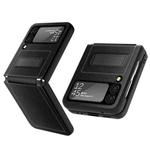 For Samsung Galaxy Z Flip3 5G Litchi Texture Hinge Holder Phone Case(Black)