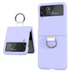 For Samsung Galaxy Z Flip3 5G PC + PVC Ring Phone Case(Light Purple)