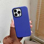 For iPhone 13 Pro Solid Color Leather Phone Case (Sapphire Blue)
