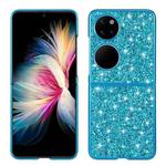 For Huawei P50 Pocket Glitter Powder Shockproof TPU Folding Phone Case(Blue)