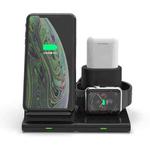 Q600 3 in 1 10W Vertical Magnetic Phone Wireless Charger with Charger Holder Function for iWatch & AirPods(Black)