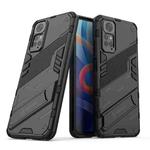 For Xiaomi Redmi Note 11 / Note 11S Global Punk Armor 2 in 1 PC + TPU Shockproof Phone Case with Invisible Holder(Black)