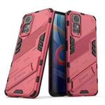 For Xiaomi Redmi Note 11 / Note 11S Global Punk Armor 2 in 1 PC + TPU Shockproof Phone Case with Invisible Holder(Light Red)