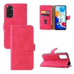 For Xiaomi Redmi Note 11 / Note 11S Global Skin Feel Magnetic Buckle Leather Phone Case(Rose Red)